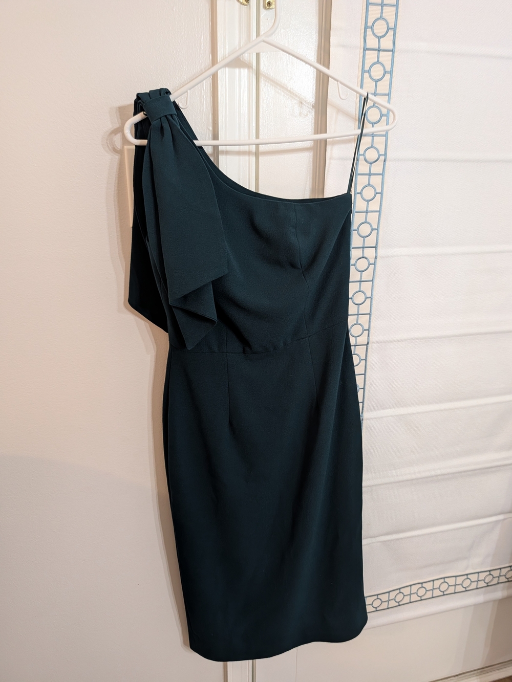 Dress the Population One-Shoulder Teal Bow-Shoulder Dress